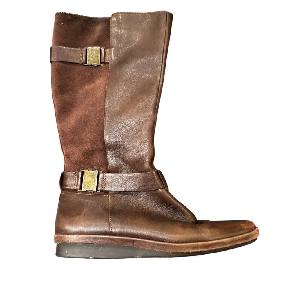 Clarks Brown Leather Buckle Riding Boots – Size 7.5M